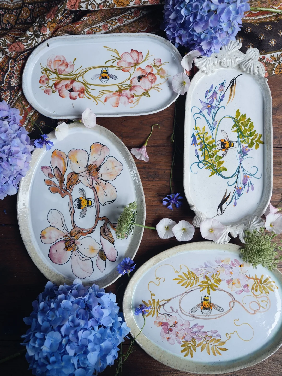 Porcelain plate, serving plate and decorative platter, housewarming gift, new home decor — view 2 • Jane and Mery