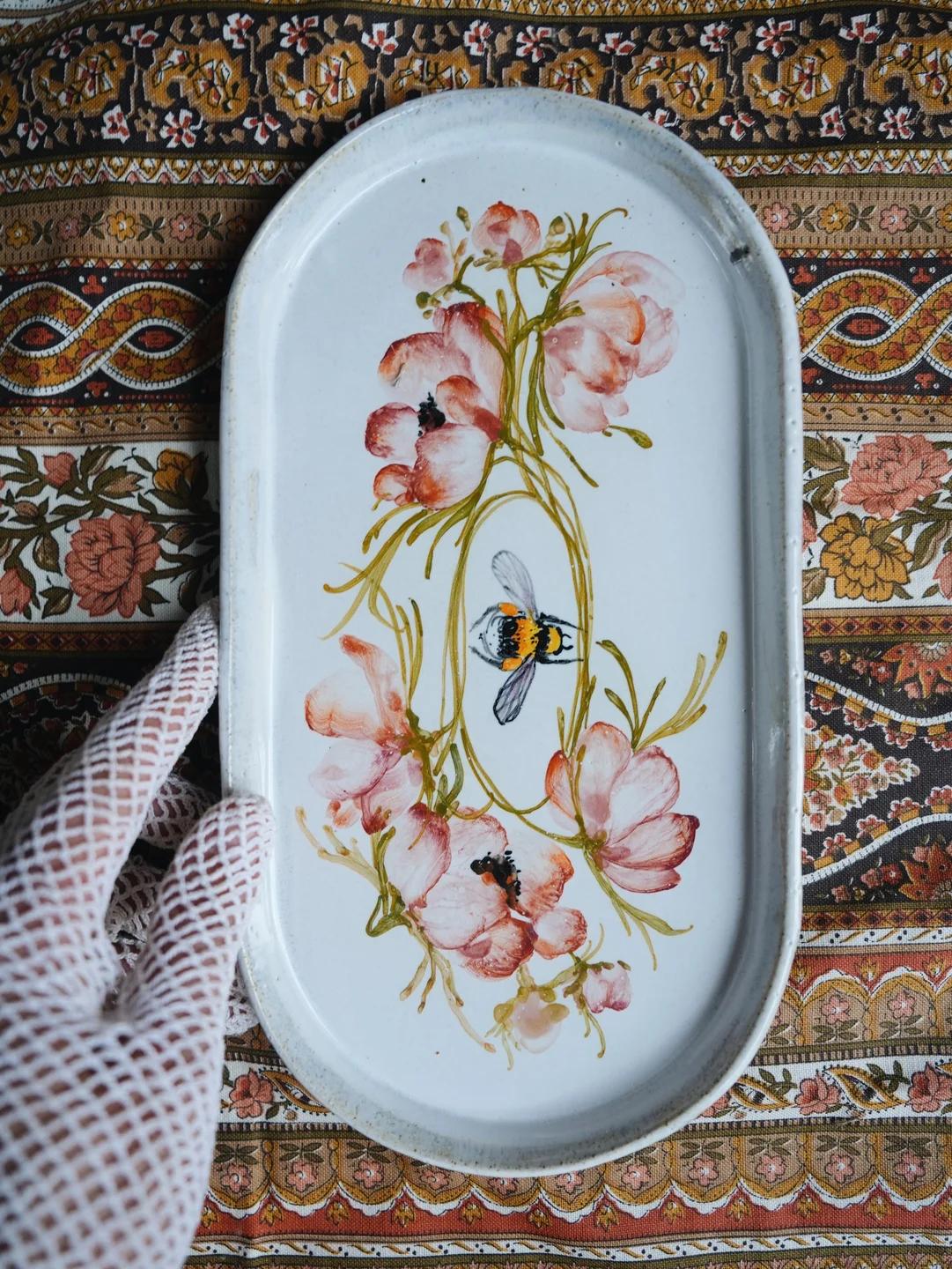 Porcelain plate, serving plate and decorative platter, housewarming gift, new home decor — view 3 • Jane and Mery