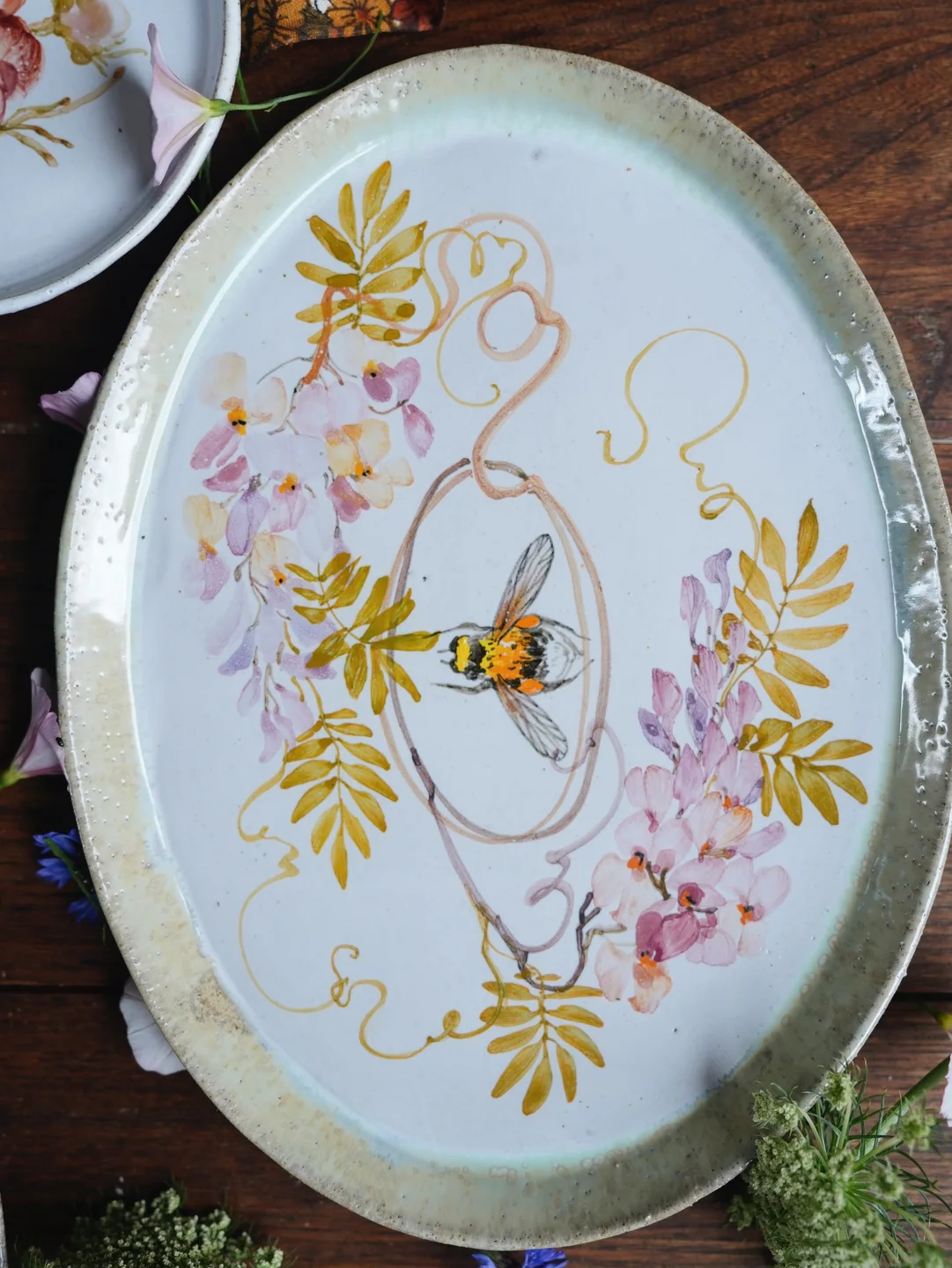Porcelain plate, serving plate and decorative platter, housewarming gift, new home decor — view 6 • Jane and Mery