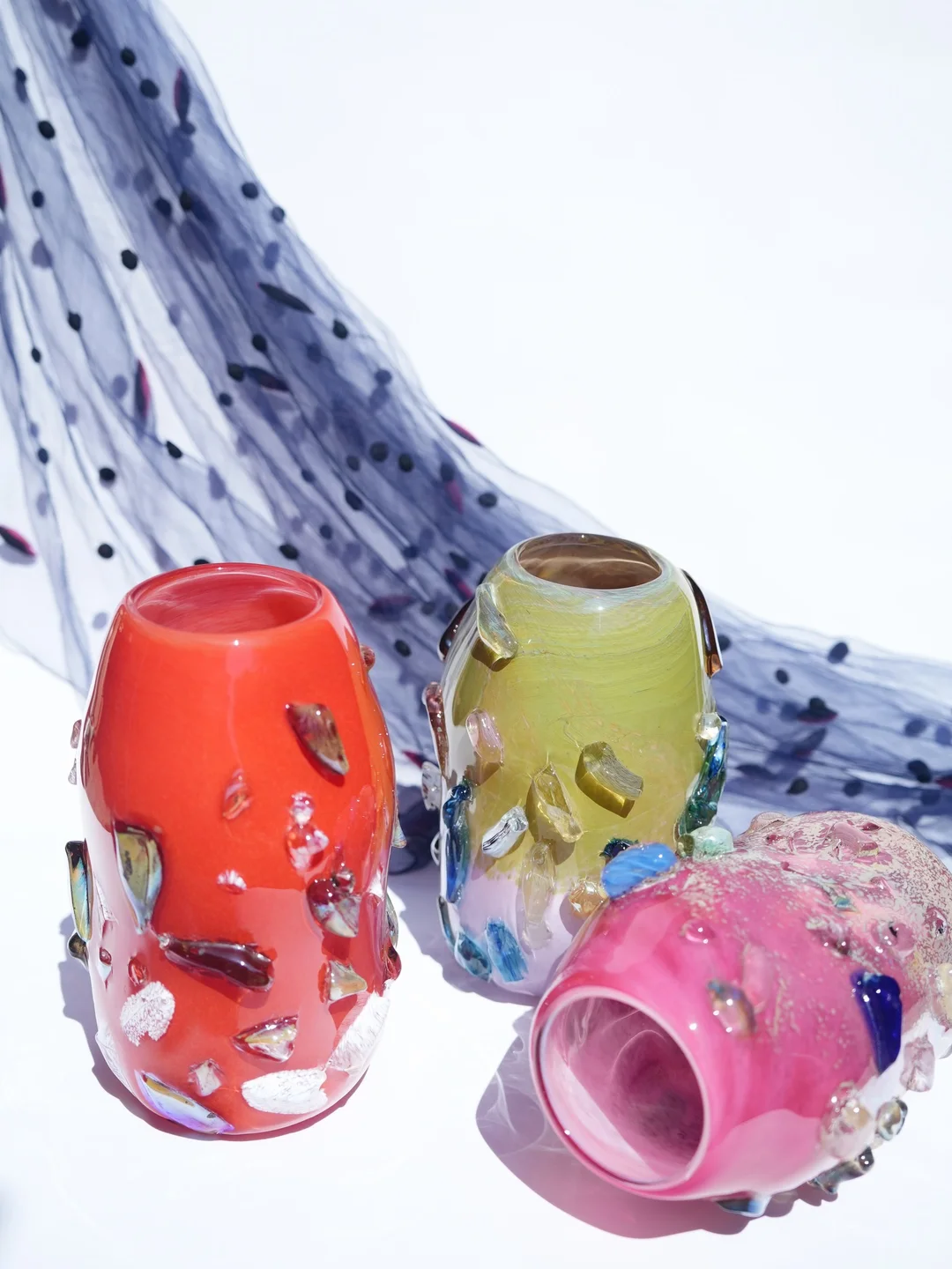 Artisan hand-blown glass vase, artisan ceramic vase, housewarming gift, new home decor — view 2 • Jane and Mery
