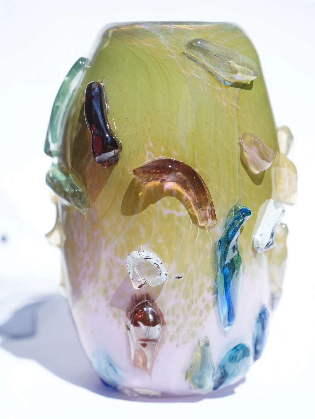 Artisan hand-blown glass vase, artisan ceramic vase, housewarming gift, new home decor — view 4 • Jane and Mery