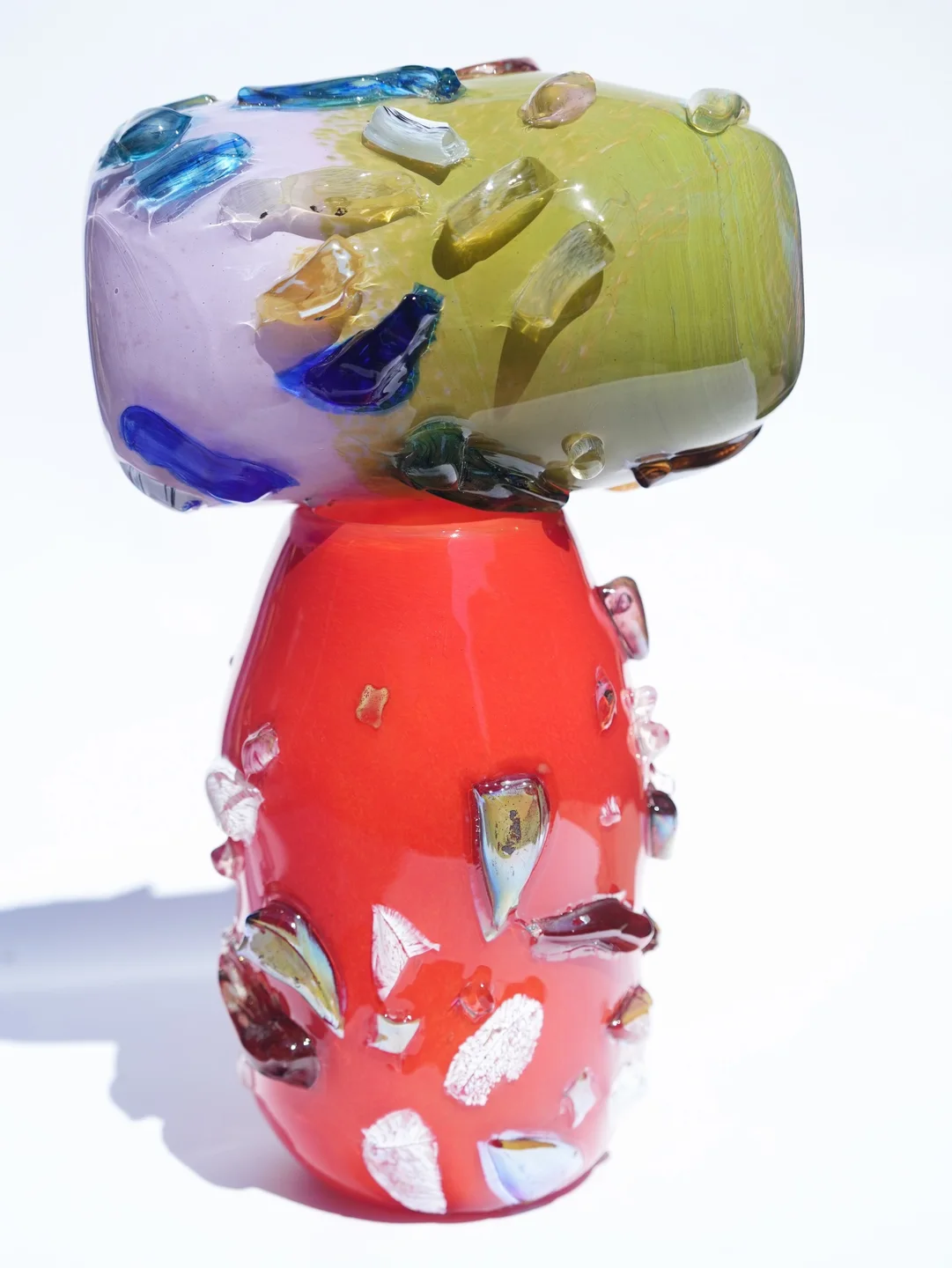 Artisan hand-blown glass vase, artisan ceramic vase, housewarming gift, new home decor — view 5 • Jane and Mery