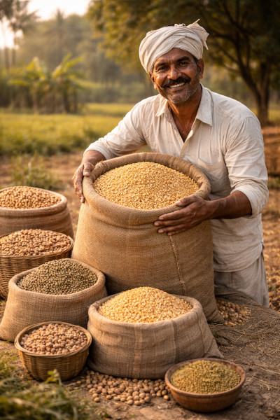 Indian farmer supported by Orggu