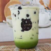 Greentea Milk Ice + Boba 