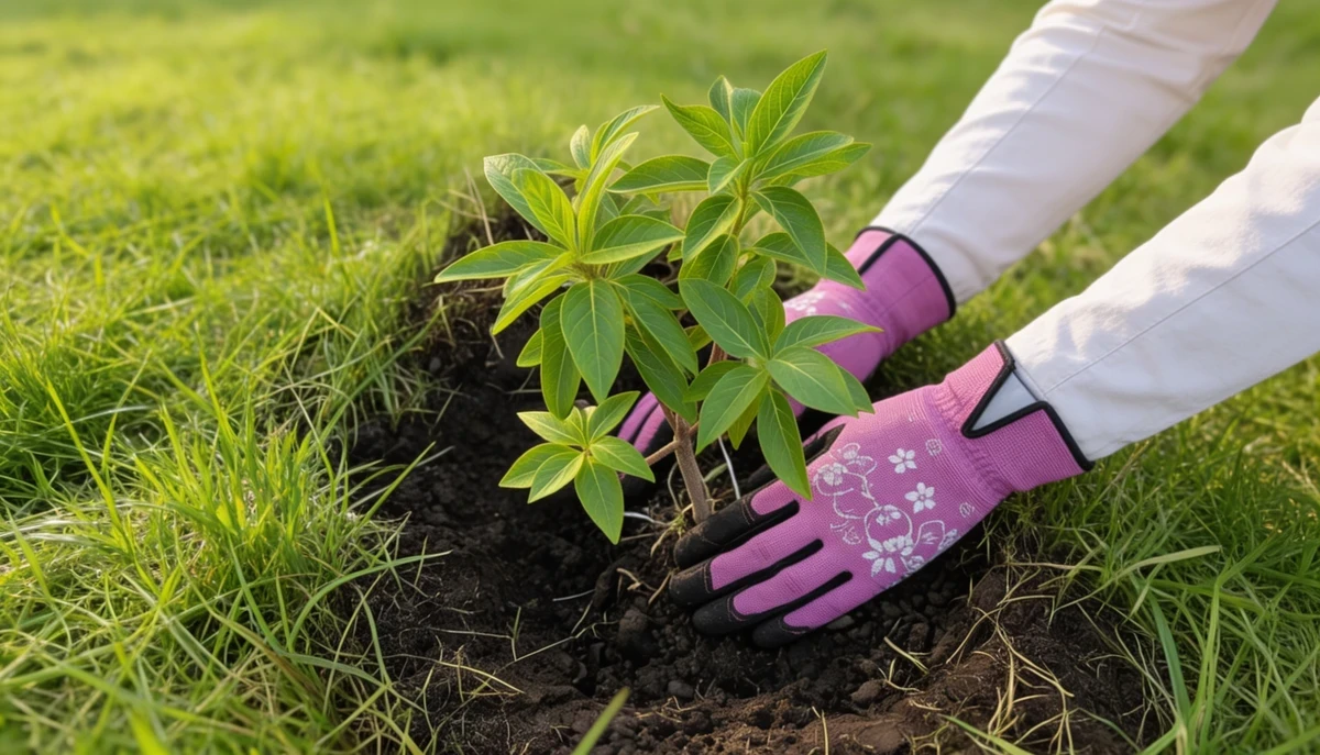 Hands planting sapling - AI