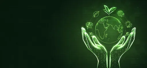 Green Digital Ecology Banner - AI