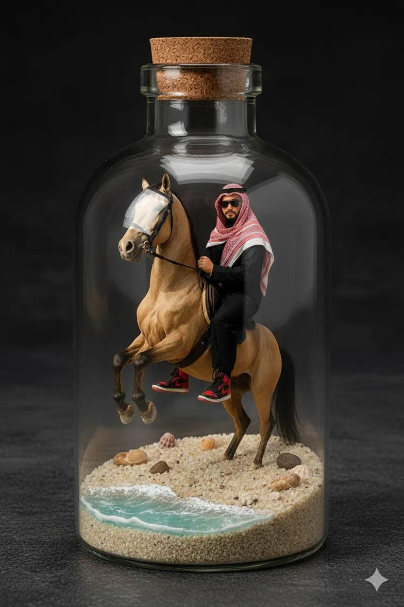 1/7 Scale Beach Diorama in Glass Bottle