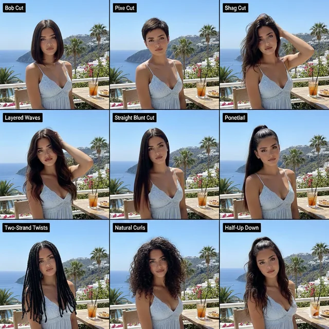 Create a 9-Style Hairstyle Grid Transformation