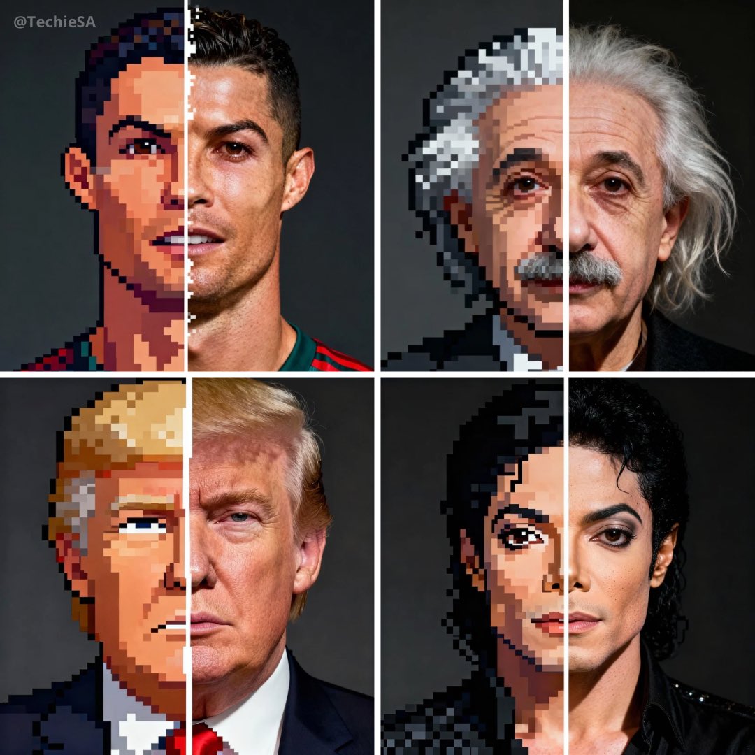 Split Pixel-to-Realism Portrait