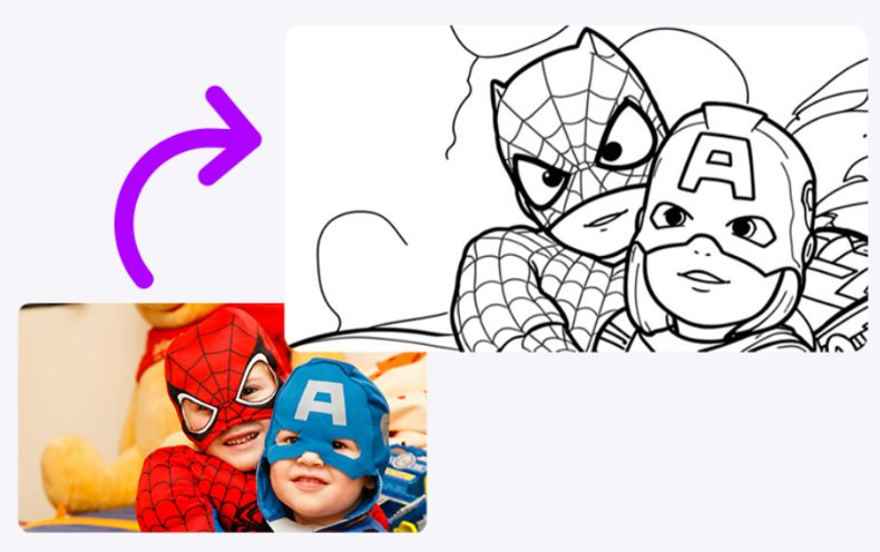 Create a photo to Coloring Page