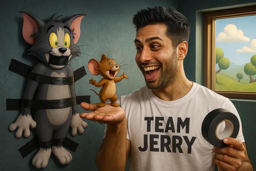 Create a tom & Jerry Comedy Scene Portrait
