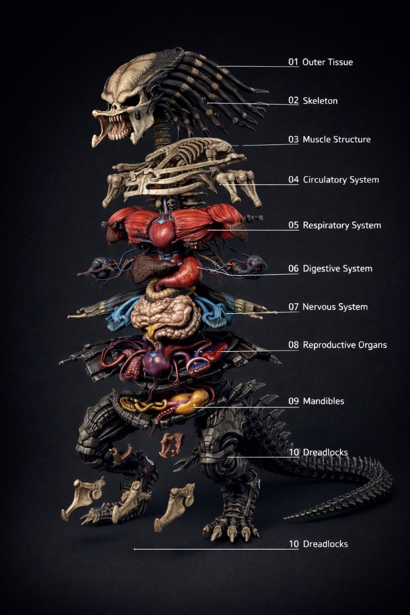 Create an anatomical Exploded View Infographic