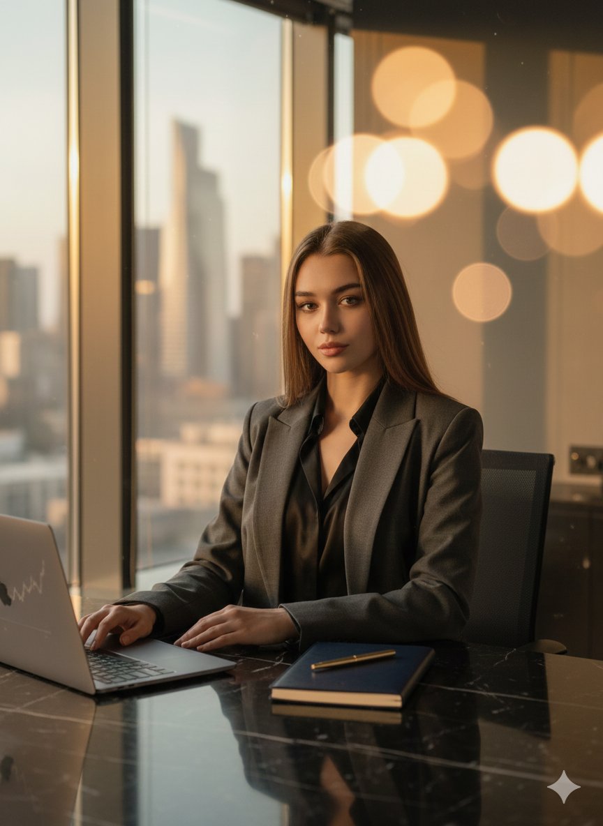 Create a cinematic Office Portrait