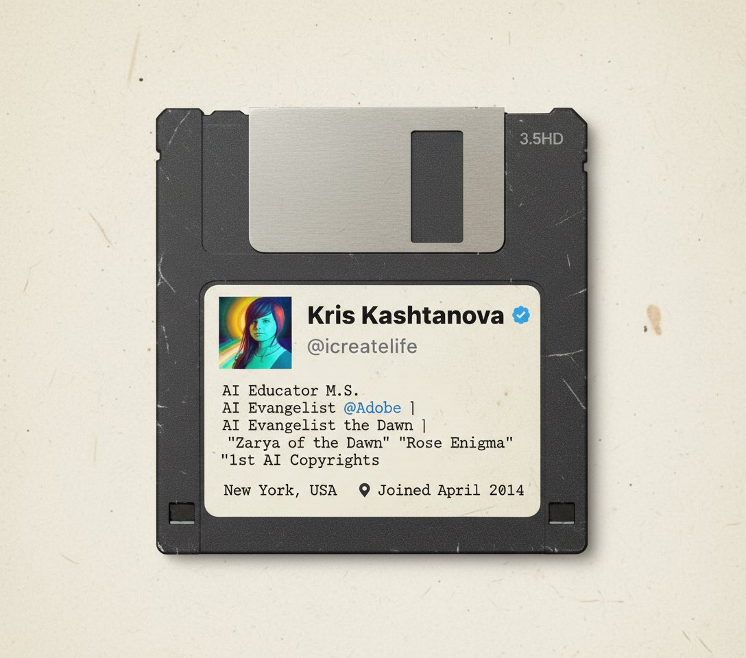 Create a 90s Floppy Disk X Account Conversion