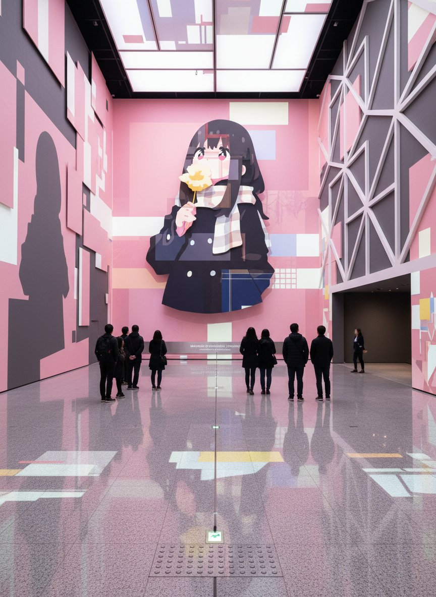 Create an immersive Contemporary Art Exhibition Based on Reference Imagery