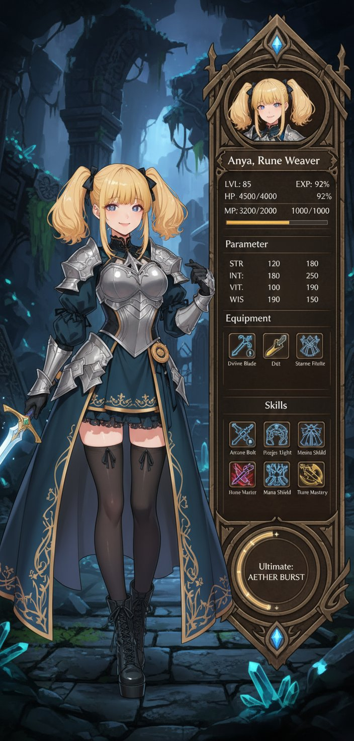 Create a fantasy RPG Character Status Interface