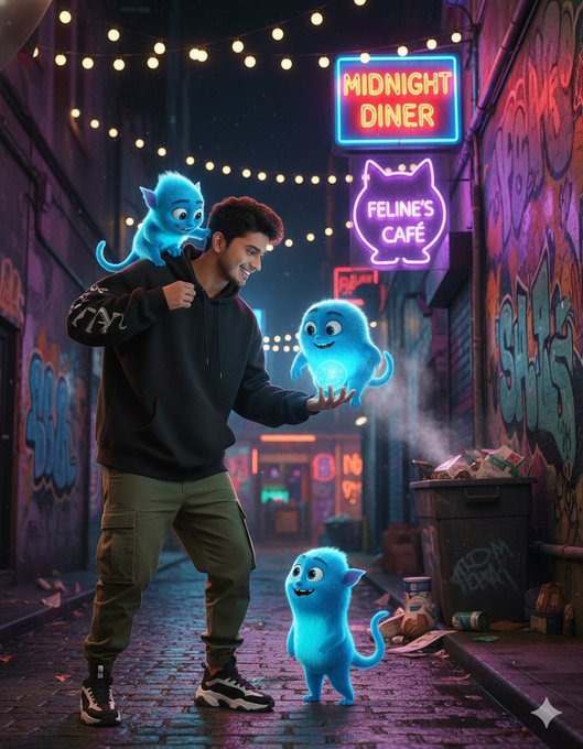 Create a neon Alley Creature Encounter