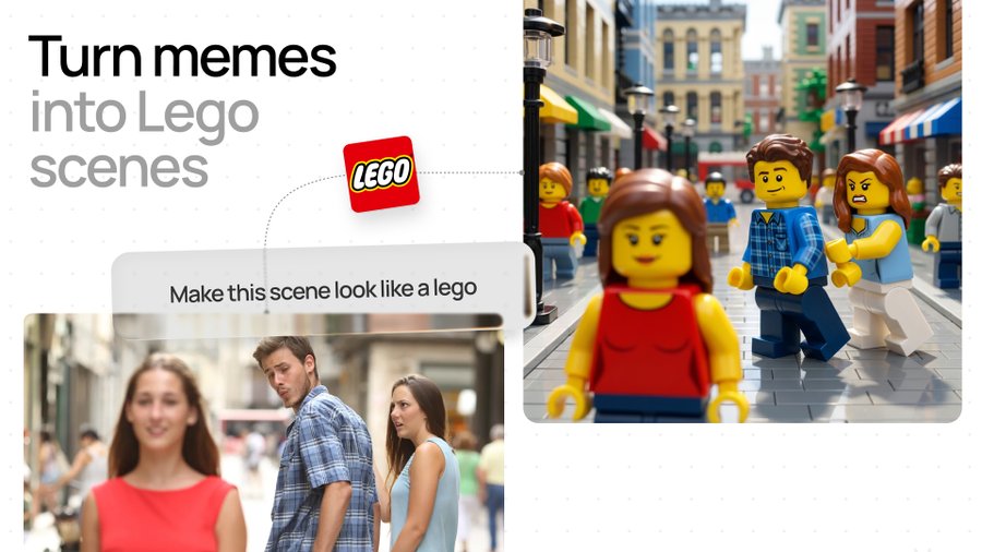 Create a memes to LEGO Scene