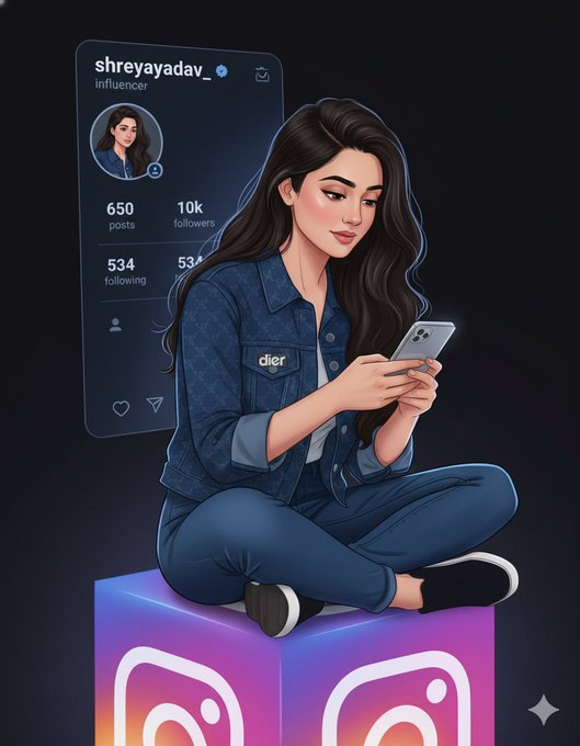 Create an instagram Profile 3D Scene