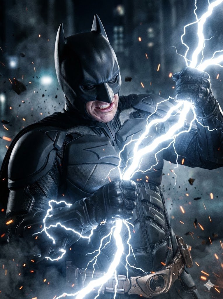 Create an electrified Batman Action Scene