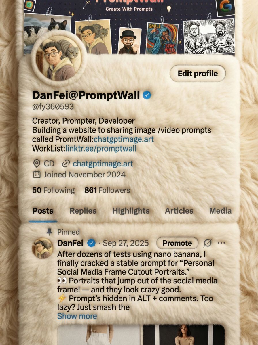 Create a plush X Profile Interface