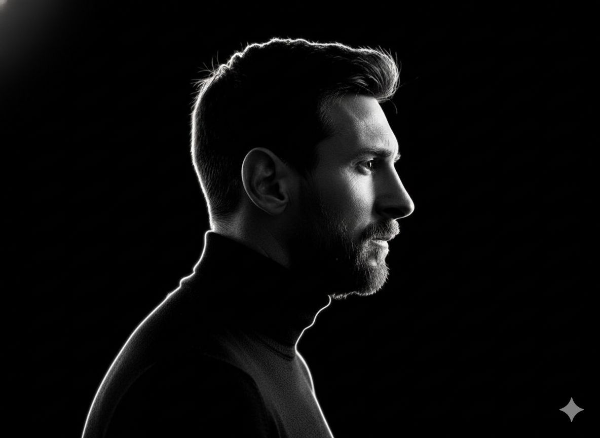 Create a high-Contrast Conceptual Side-Profile Portrait