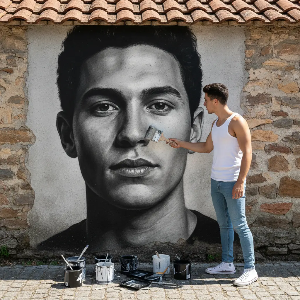 Create a mural Portrait Painter
