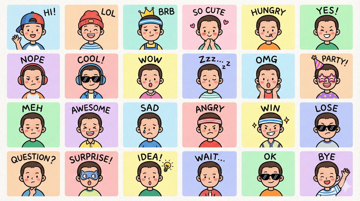 Create a lINE-Style Q-Version Emoji Grid