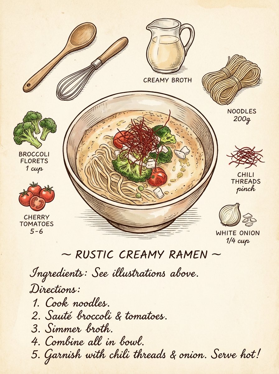 Create a vintage Cookbook Recipe Illustration