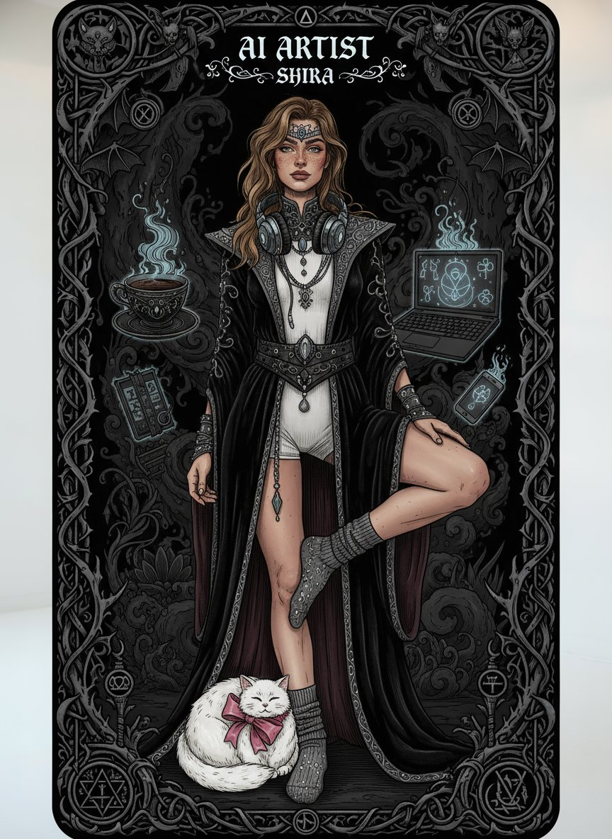 Create a dark Gothic Tarot Card Portrait