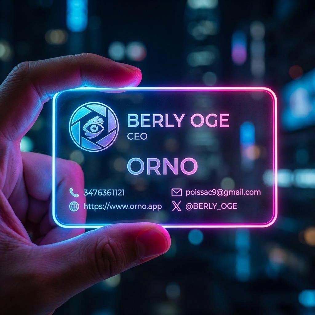 Create a cyber-Aesthetic Futuristic Business Card