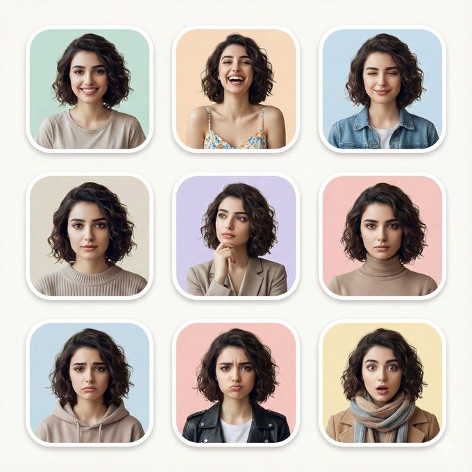Create a 3×3 Expression Portrait Grid