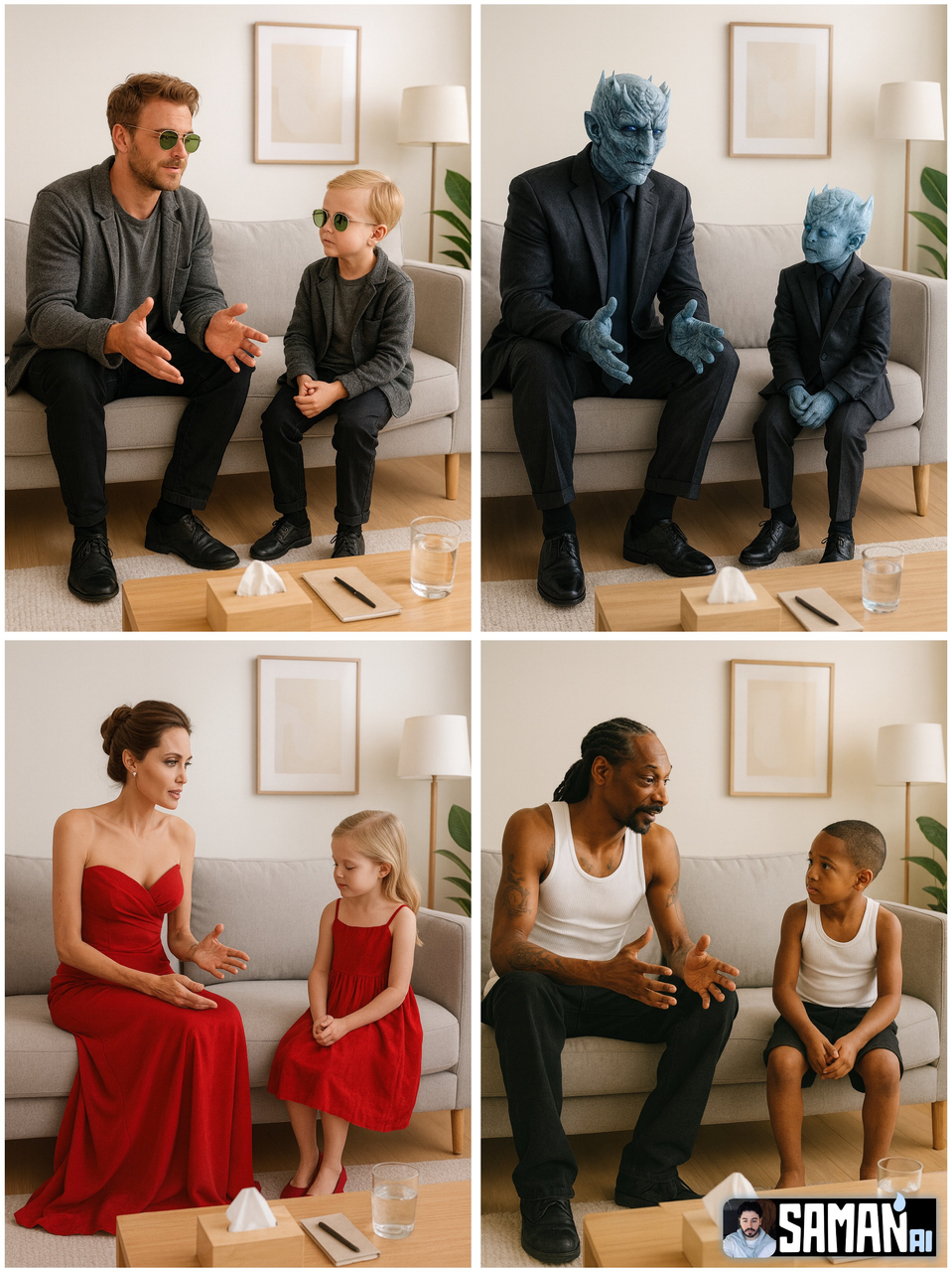 Create a minimalist Therapy Room with Two Life Stages