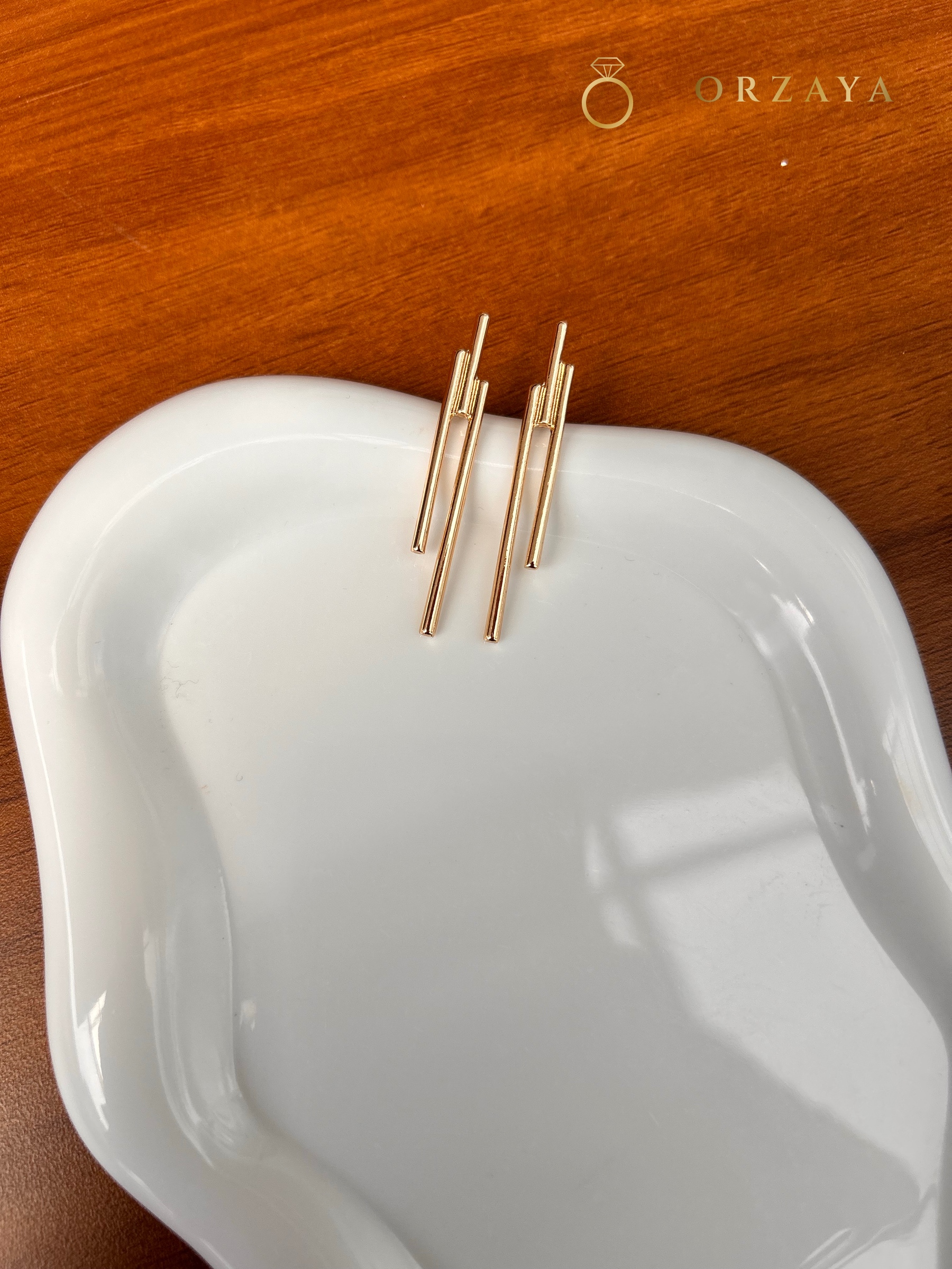 Linnea Linear Bar Earrings — earrings in 316L Stainless Steel