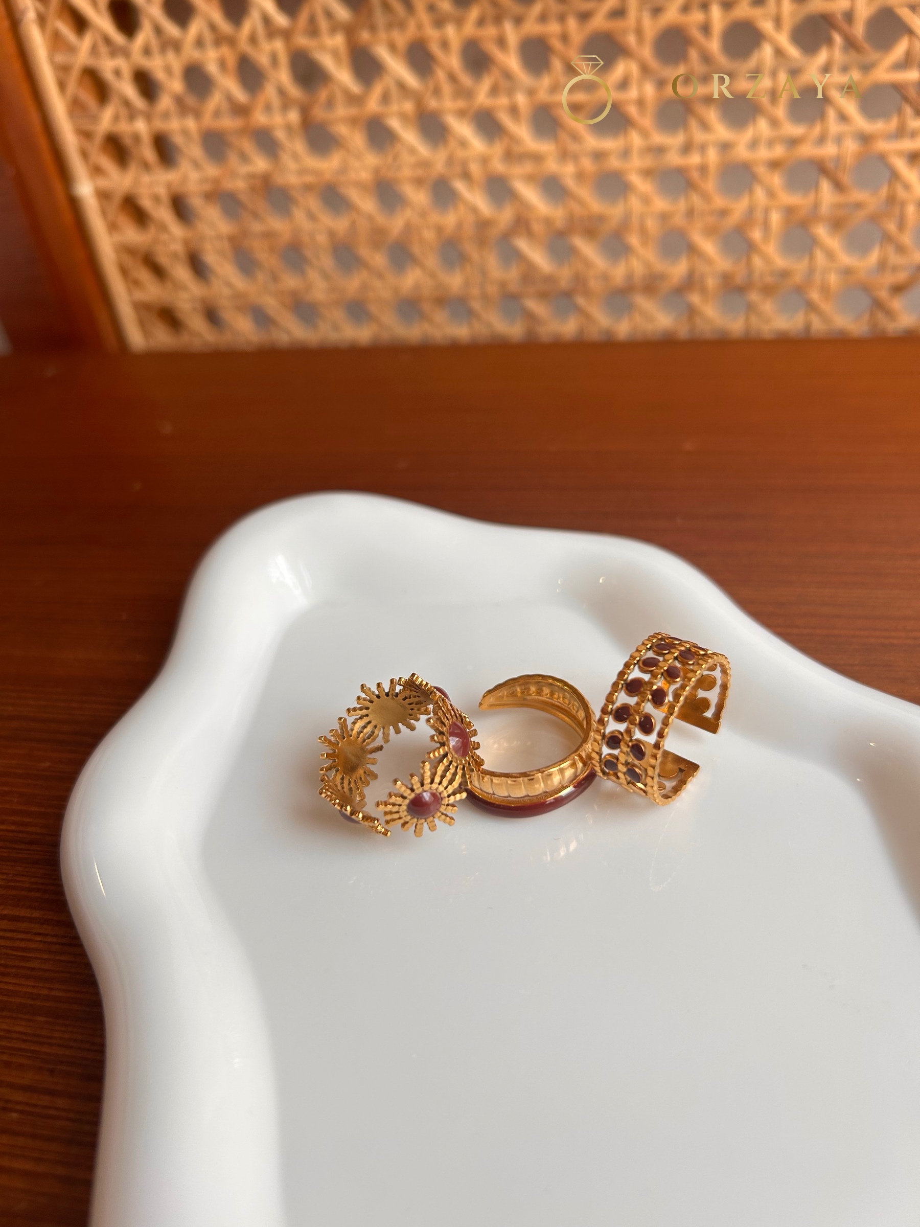 Solstice Ring Set — set in 316L Stainless Steel
