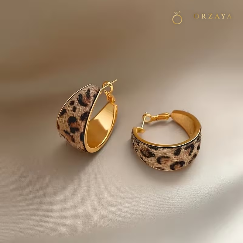 Leopard Print Hoop Earrings — earrings in 316L Stainless Steel