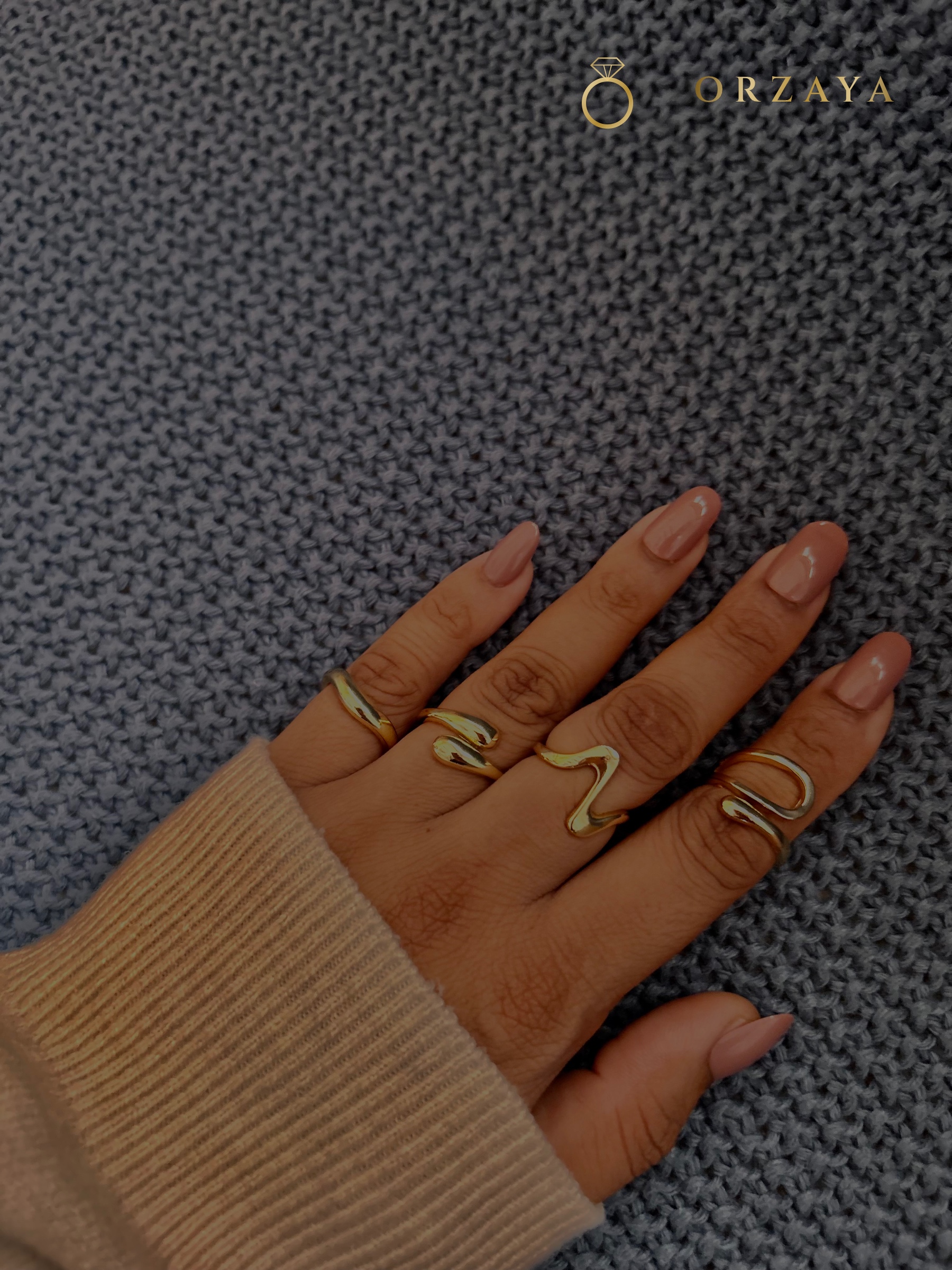 Solstice Ring Set — set in 316L Stainless Steel