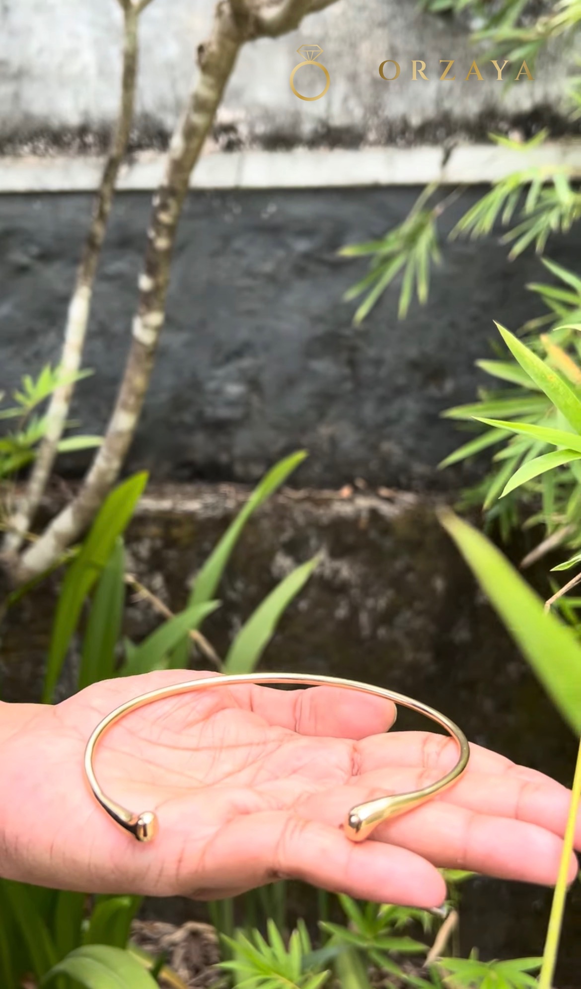 Aura Teardrop Cuff Bracelet — bracelet in 316L Stainless Steel