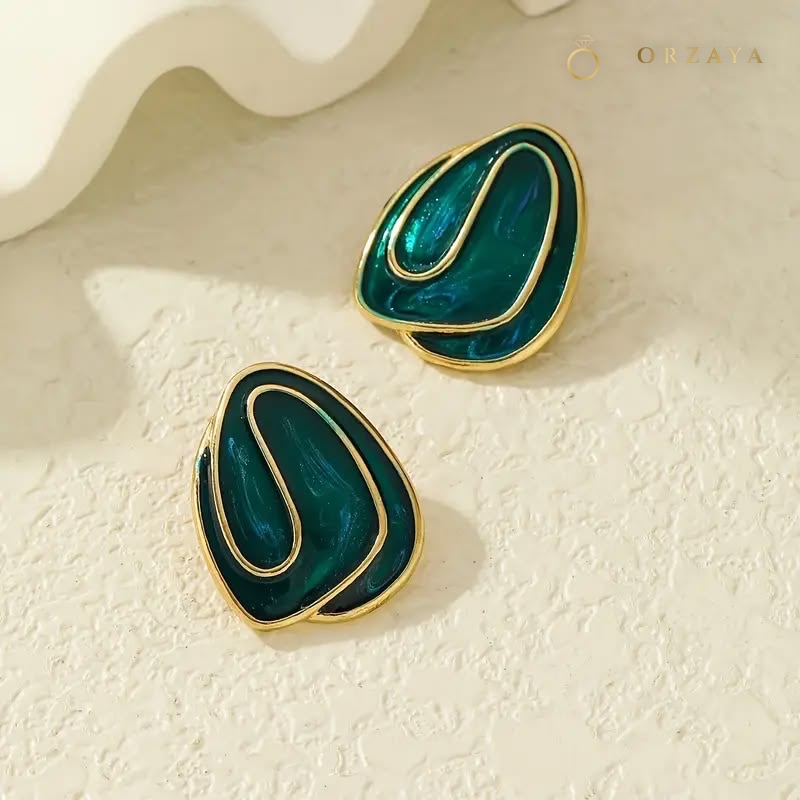 Celeste Enamel Stud Earrings — earrings in 316L Stainless Steel