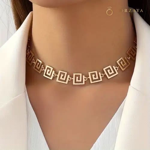 Solstice Meander Necklace — necklace in 316L Stainless Steel
