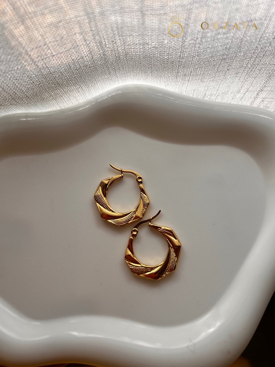 Solstice Textured Hoop Earrings — earrings in 316L Stainless Steel