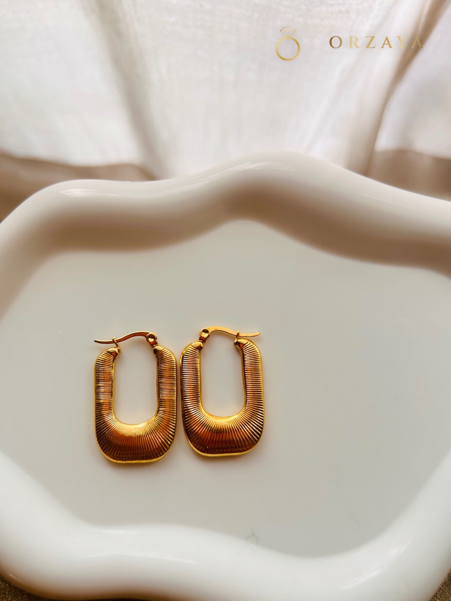 Astra Rectangular Hoop Earrings — earrings in 316L Stainless Steel