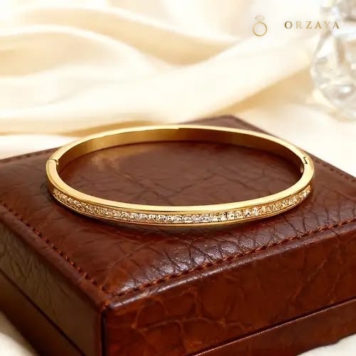 Celeste Stone Bangle — bangles in 316L Stainless Steel