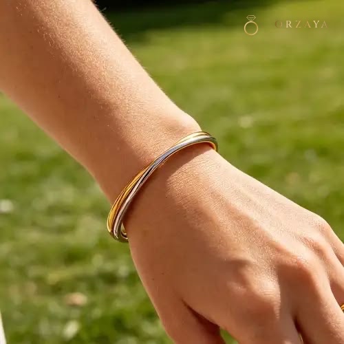 Solstice Two-Tone Bangle — bangles in 316L Stainless Steel