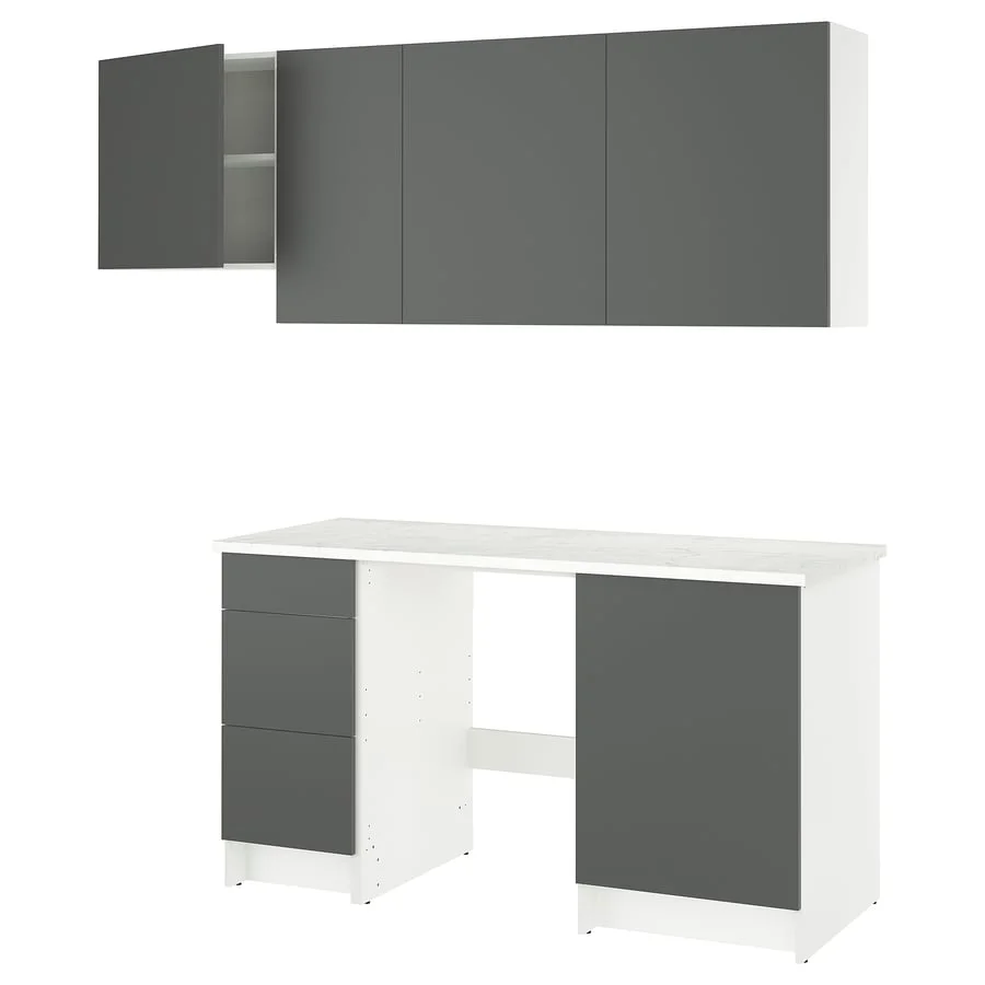 Oscar Canvas Kitchen layout 220 × 61 × 220 cm — dark grey