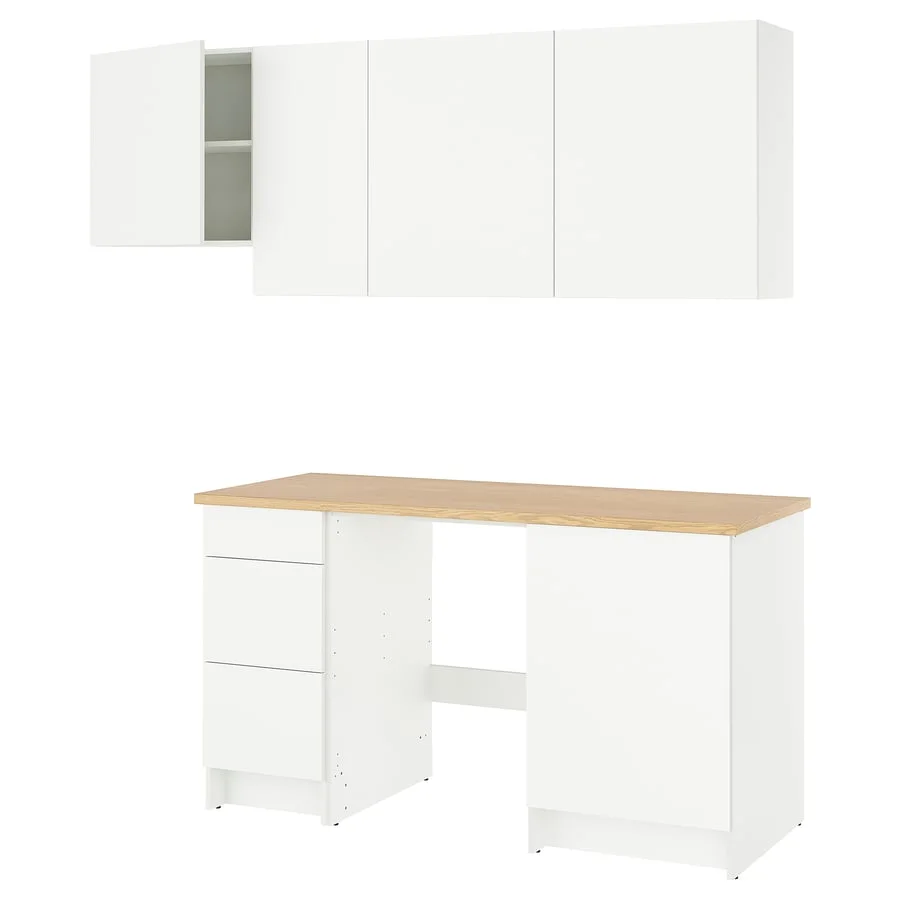 Oscar Canvas Kitchen layout 220 × 61 × 220 cm — white