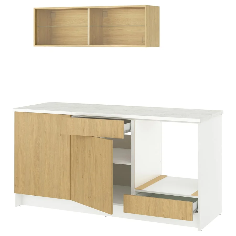 Oscar Flow Kitchen layout 180 × 61 × 220 cm — oak effect