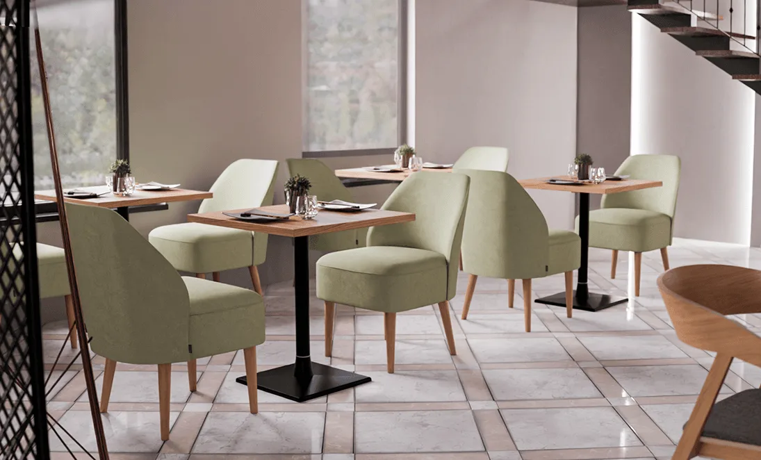 Armchair Cliff in a reference hospitality setting