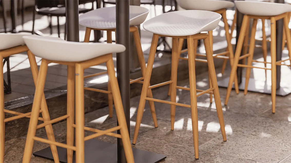 Bar stool Veya in a reference hospitality setting