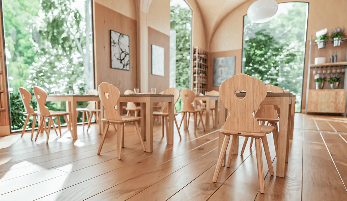 Chair Heidy in a reference hospitality setting